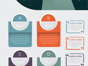 多色扁平化商务数据信息图表素材AI模板 科技与信息技术咨询服务的可视化利器